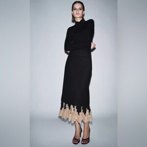 Zara ZW COLLECTION COMBINED LACE SKIRT
